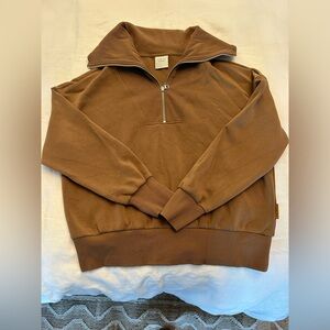Varley Catherine Half Zip Sweat in “Golden Bronze”